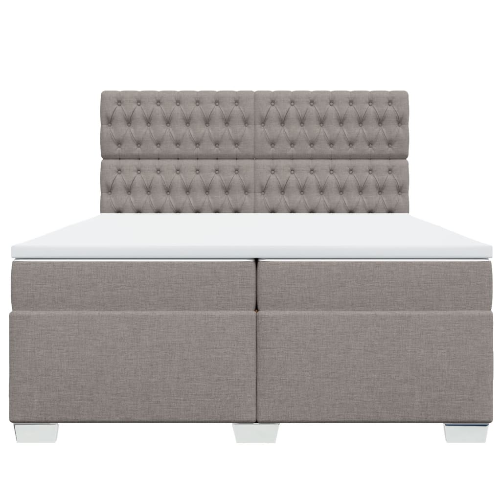 Giroletto a Molle con Materasso Tortora 200x200 cm in Tessuto | homemem39