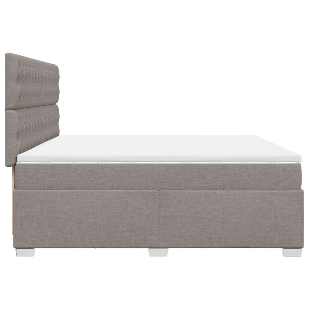 Giroletto a Molle con Materasso Tortora 200x200 cm in Tessuto | homemem39