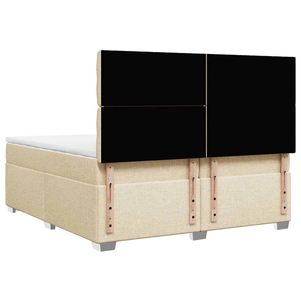 Giroletto a Molle con Materasso Crema 200x200 cm in Tessuto