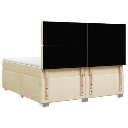 Giroletto a Molle con Materasso Crema 200x200 cm in Tessuto