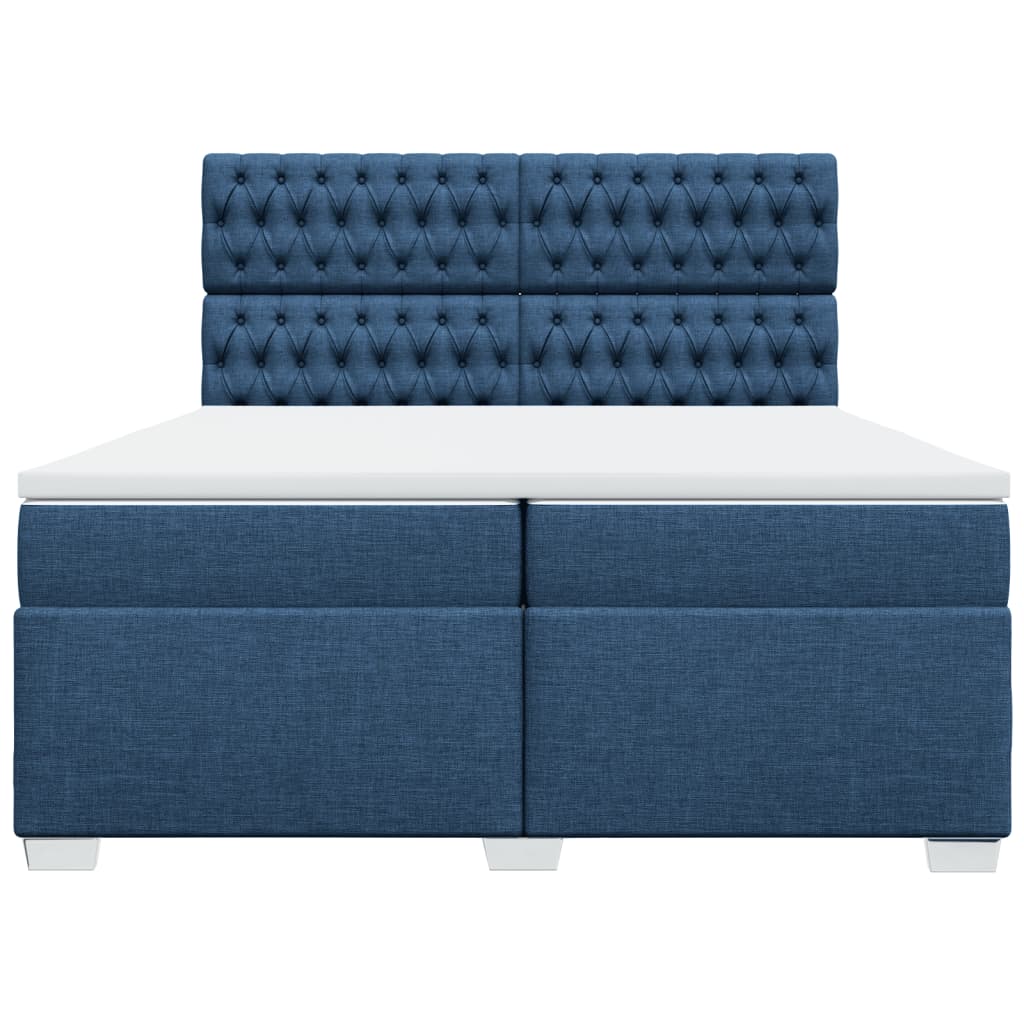 Giroletto a Molle con Materasso Blu 200x200 cm in Tessuto
