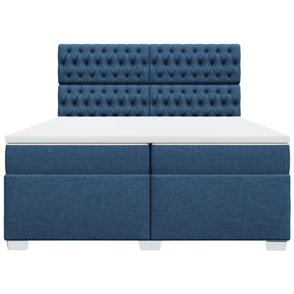 Giroletto a Molle con Materasso Blu 200x200 cm in Tessuto