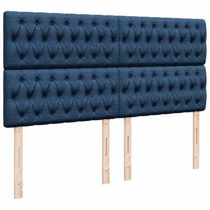 Giroletto a Molle con Materasso Blu 200x200 cm in Tessuto