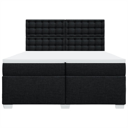 Giroletto a Molle con Materasso Nero 200x200 cm in Tessuto