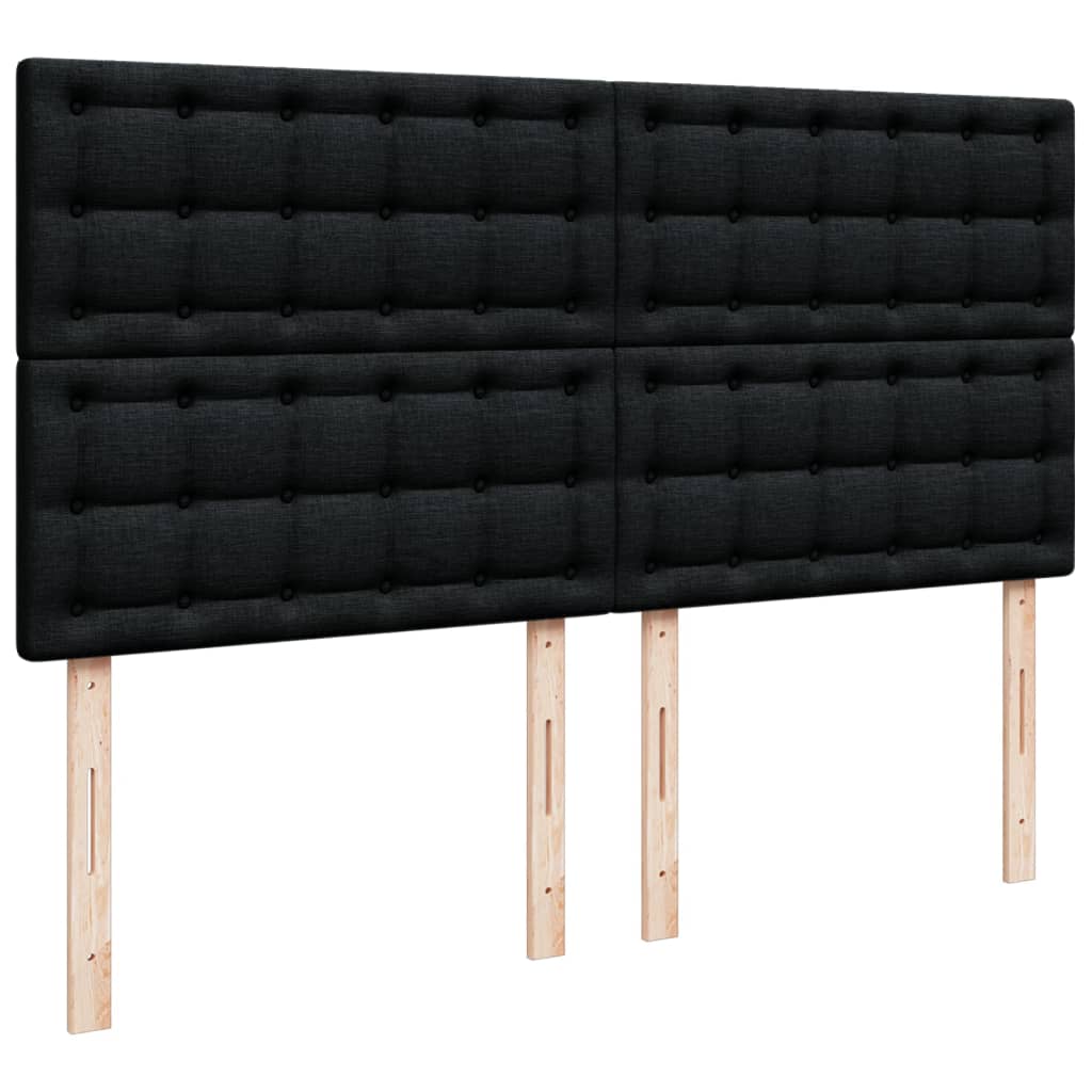 Giroletto a Molle con Materasso Nero 200x200 cm in Tessuto