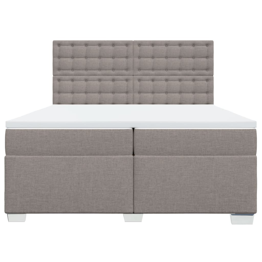 Giroletto a Molle con Materasso Tortora 200x200 cm in Tessuto