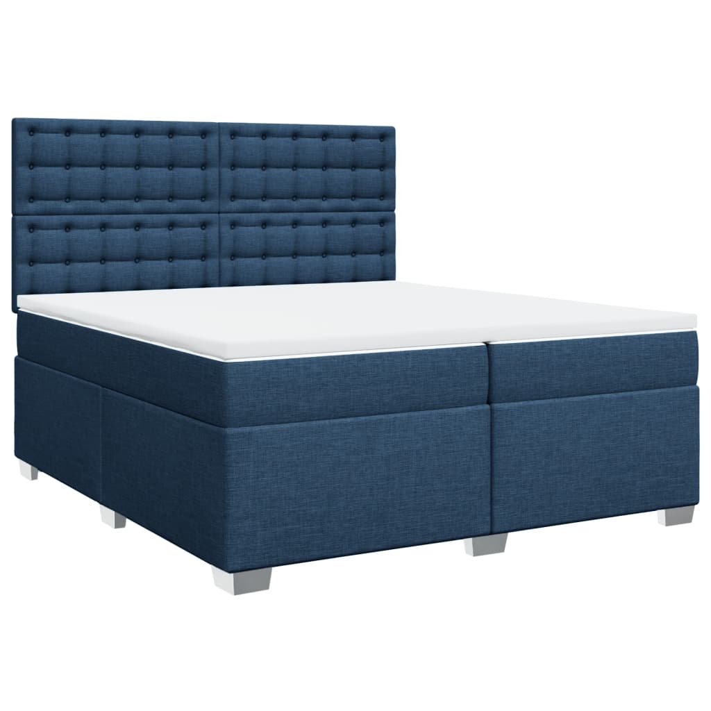 Giroletto a Molle con Materasso Blu 200x200 cm in Tessuto | homemem39