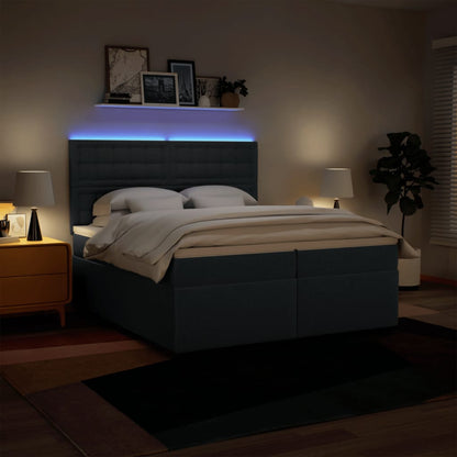 Giroletto a Molle con Materasso Blu 200x200 cm in Tessuto | homemem39