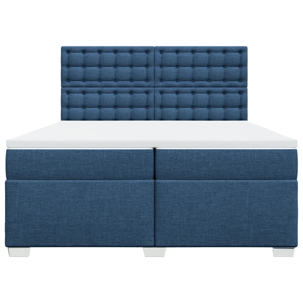 Giroletto a Molle con Materasso Blu 200x200 cm in Tessuto | homemem39