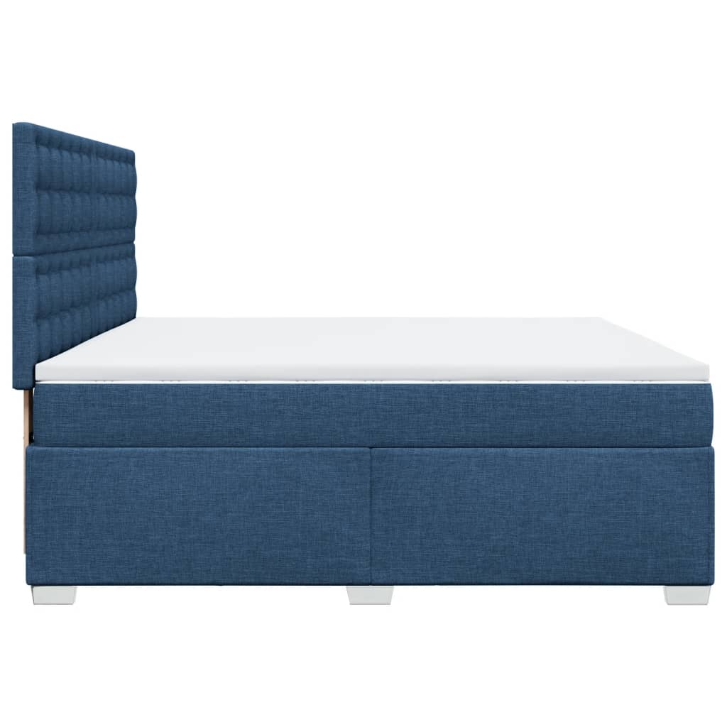 Giroletto a Molle con Materasso Blu 200x200 cm in Tessuto | homemem39