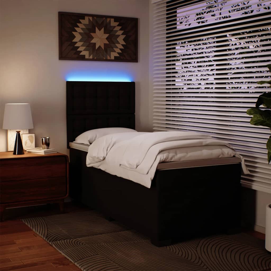 Giroletto a Molle con Materasso Nero 80x200 cm in Similpelle - homemem39