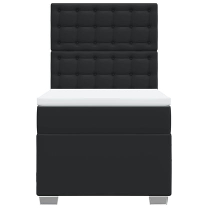 Giroletto a Molle con Materasso Nero 80x200 cm in Similpelle - homemem39