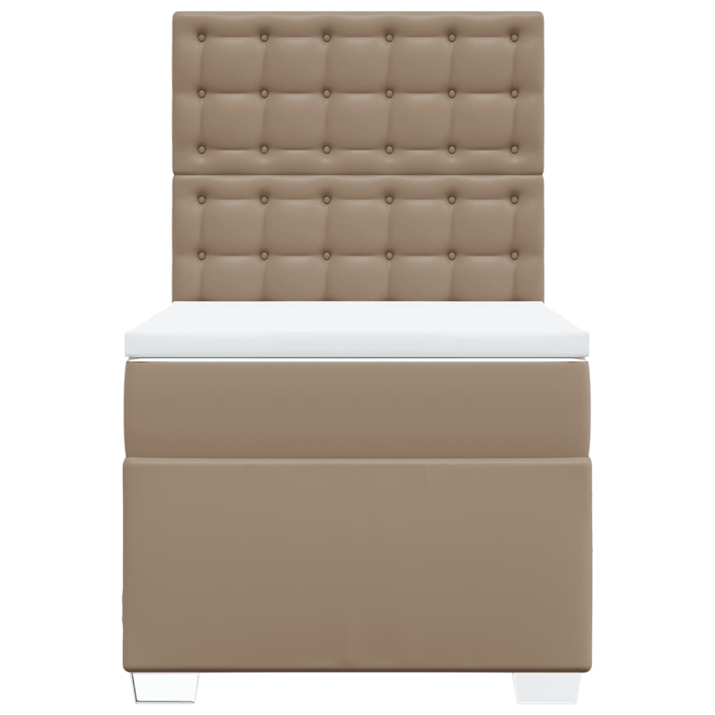 Giroletto a Molle con Materasso Cappuccino 80x200 cm Similpelle