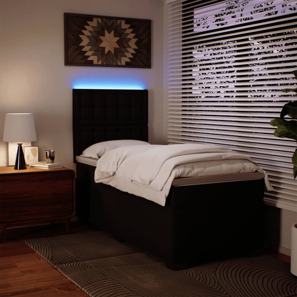 Giroletto a Molle con Materasso Nero 90x200 cm in Similpelle - homemem39