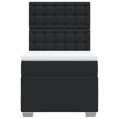 Giroletto a Molle con Materasso Nero 90x200 cm in Similpelle - homemem39