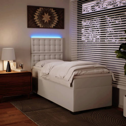 Giroletto a Molle con Materasso Bianco 90x200 cm in Similpelle - homemem39