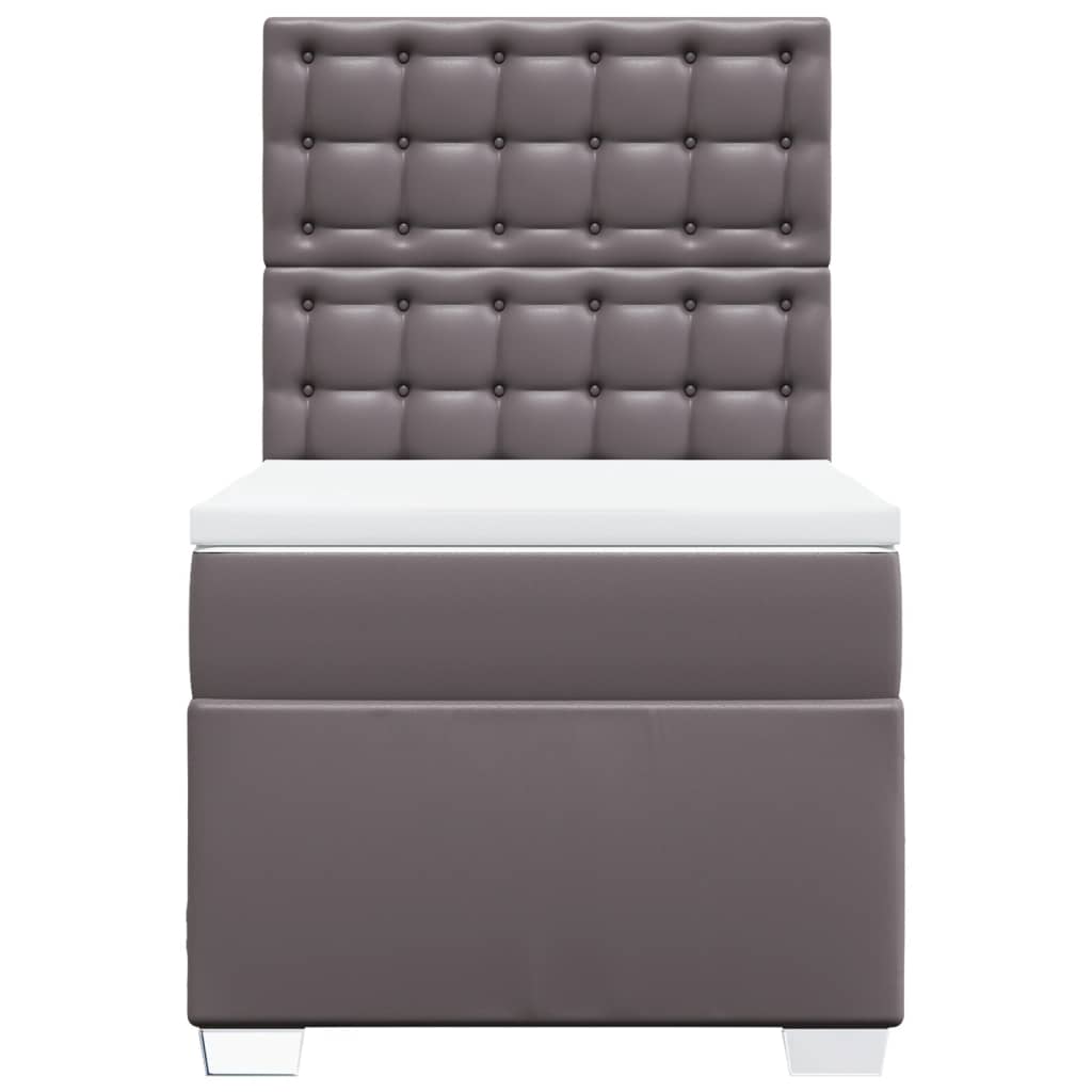 Giroletto a Molle con Materasso Grgio 90x200 cm in Similpelle - homemem39