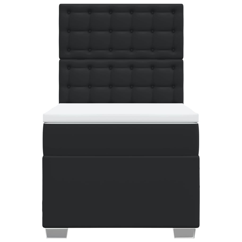 Giroletto a Molle con Materasso Nero 100x200 cm in Similpelle - homemem39