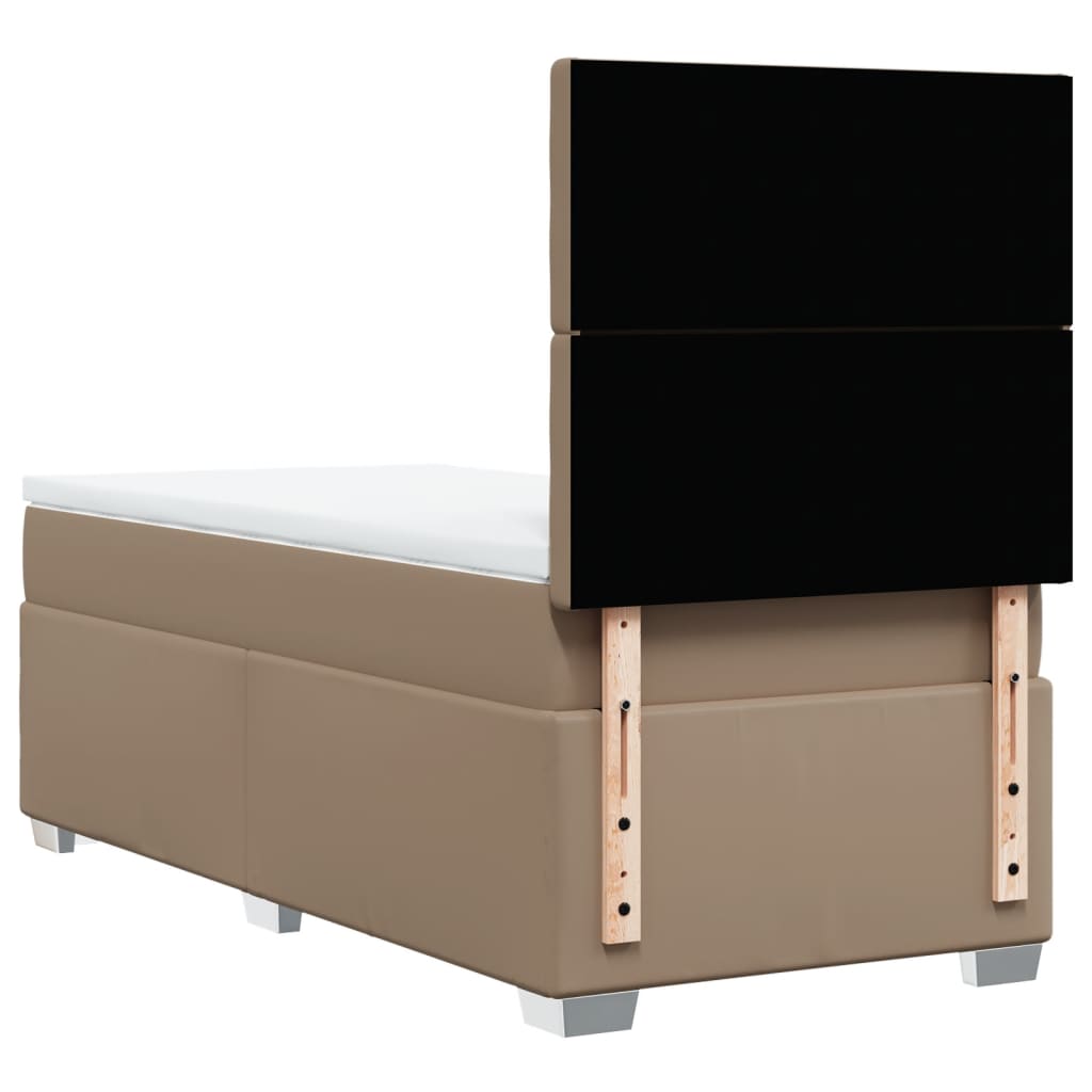 Giroletto a Molle con Materasso Cappuccino 100x200cm Similpelle