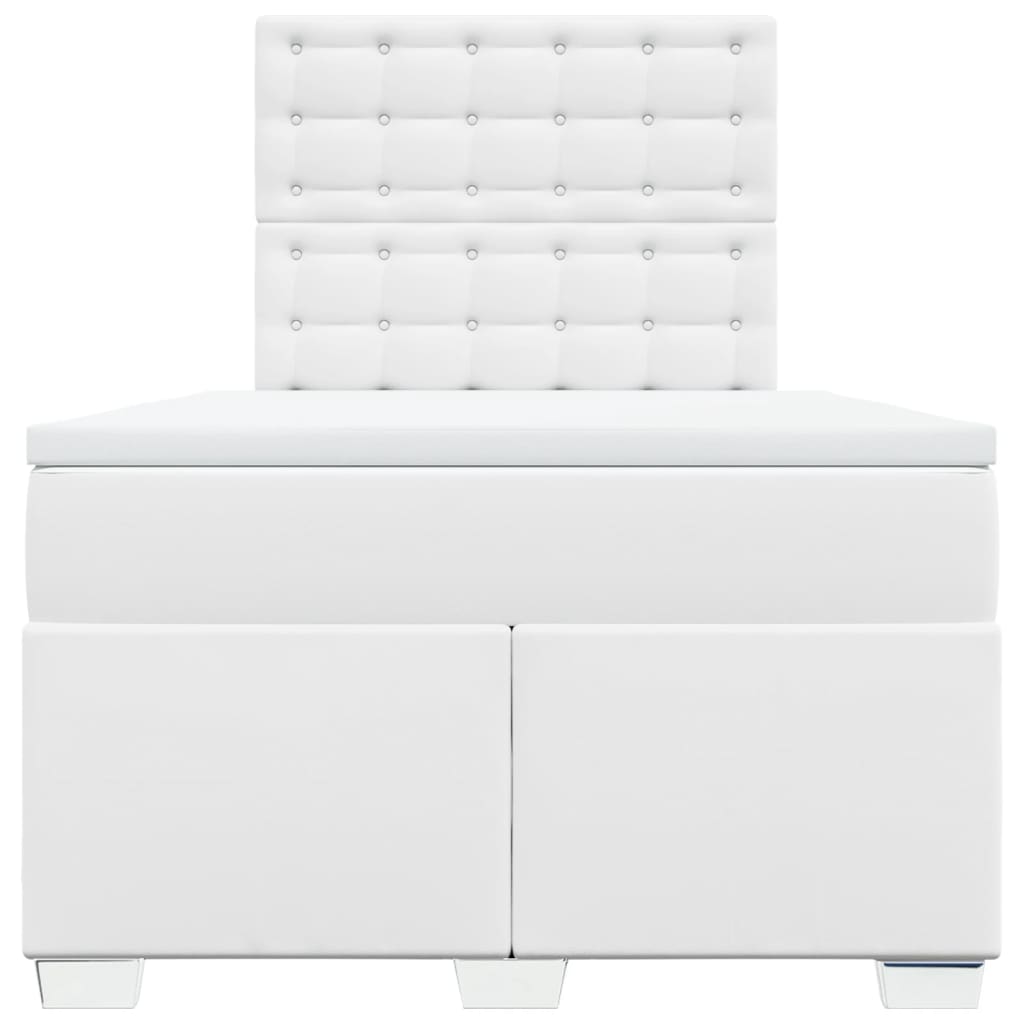 Giroletto a Molle con Materasso Bianco 120x190 cm in Similpelle - homemem39