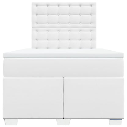 Giroletto a Molle con Materasso Bianco 120x190 cm in Similpelle - homemem39