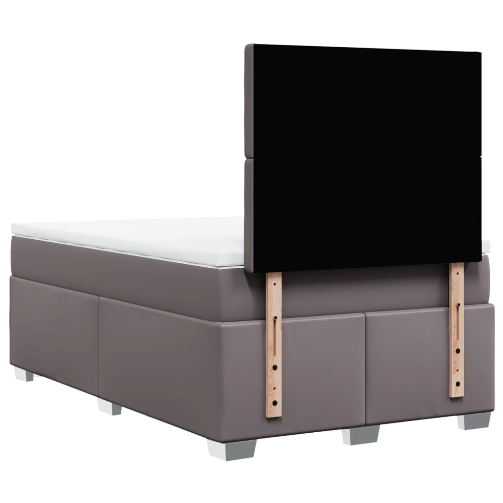 Giroletto a Molle con Materasso Grigio 120x190 cm in Similpelle