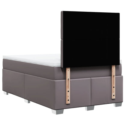 Giroletto a Molle con Materasso Grigio 120x190 cm in Similpelle