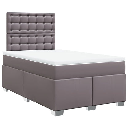 Giroletto a Molle con Materasso Grigio 120x190 cm in Similpelle