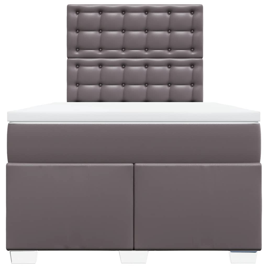 Giroletto a Molle con Materasso Grigio 120x190 cm in Similpelle