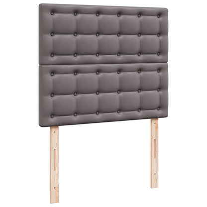 Giroletto a Molle con Materasso Grigio 120x190 cm in Similpelle