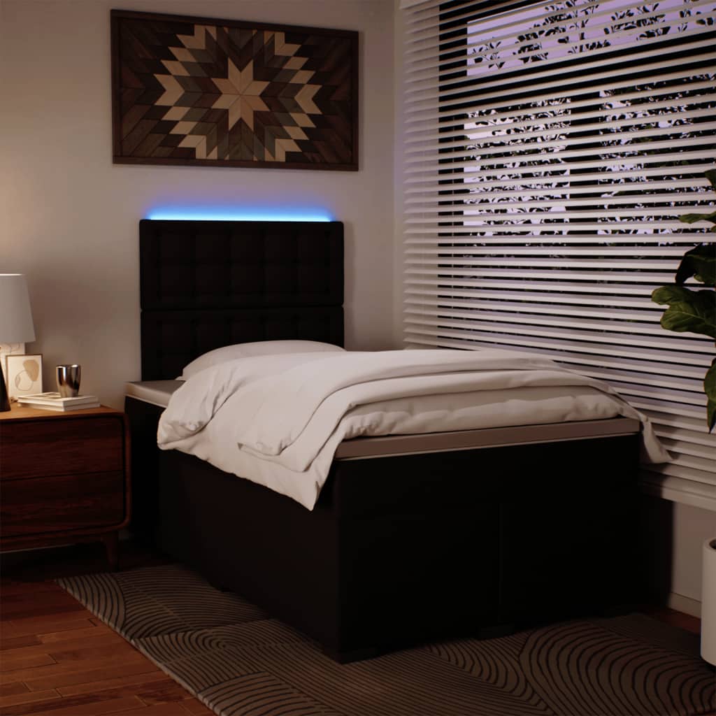 Giroletto a Molle con Materasso Nero 120x200 cm in Similpelle - homemem39