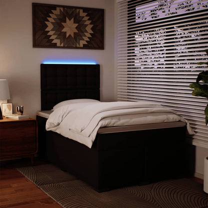 Giroletto a Molle con Materasso Nero 120x200 cm in Similpelle - homemem39