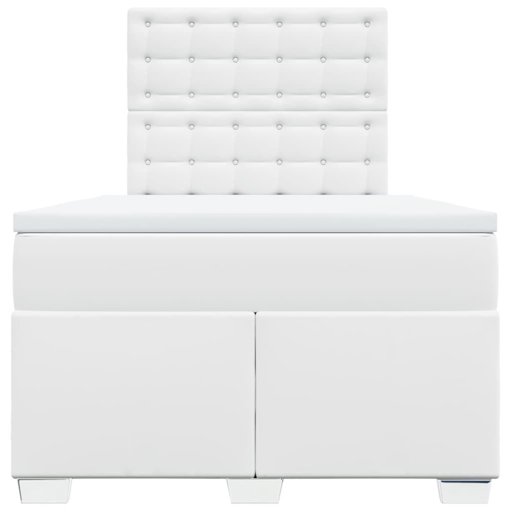 Giroletto a Molle con Materasso Bianco 120x200 cm in Similpelle