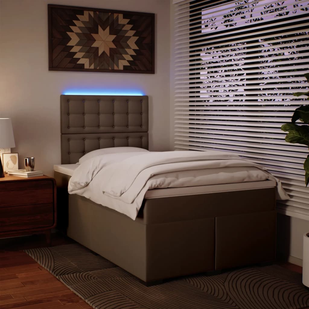 Giroletto a Molle con Materasso Cappuccino 120x200cm Similpelle