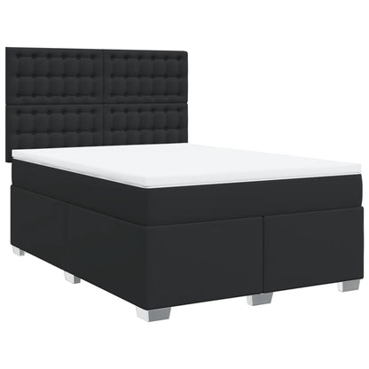 Giroletto a Molle con Materasso Nero 140x190 cm in Similpelle