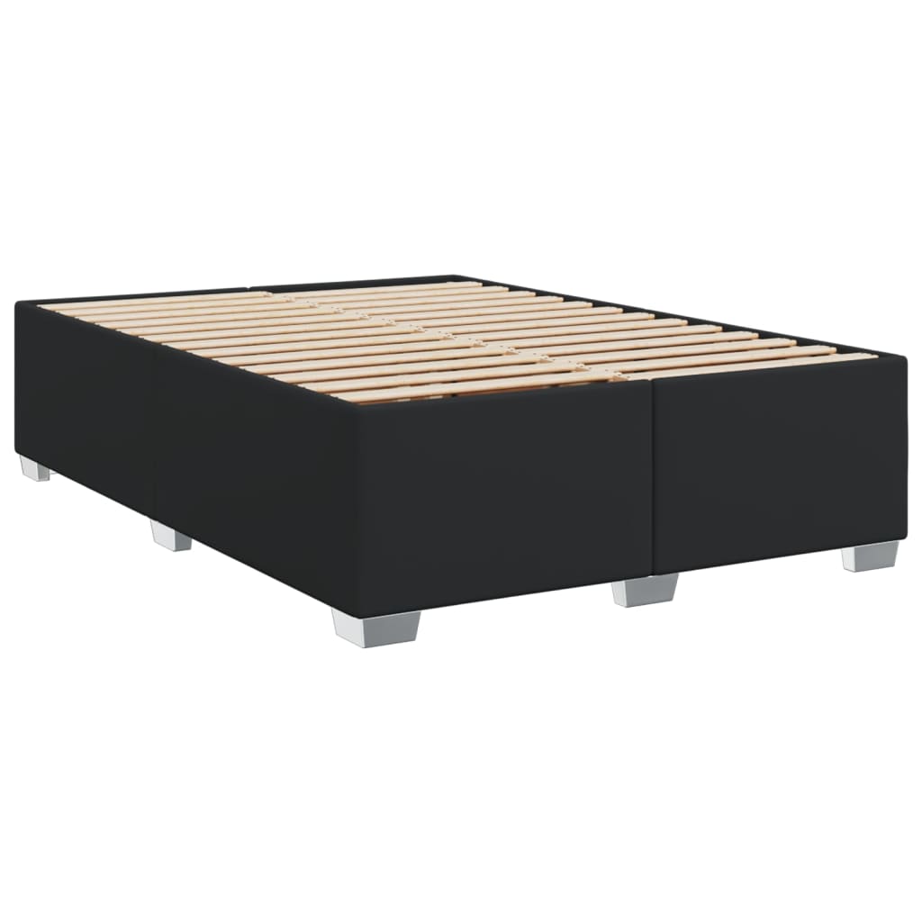 Giroletto a Molle con Materasso Nero 140x190 cm in Similpelle