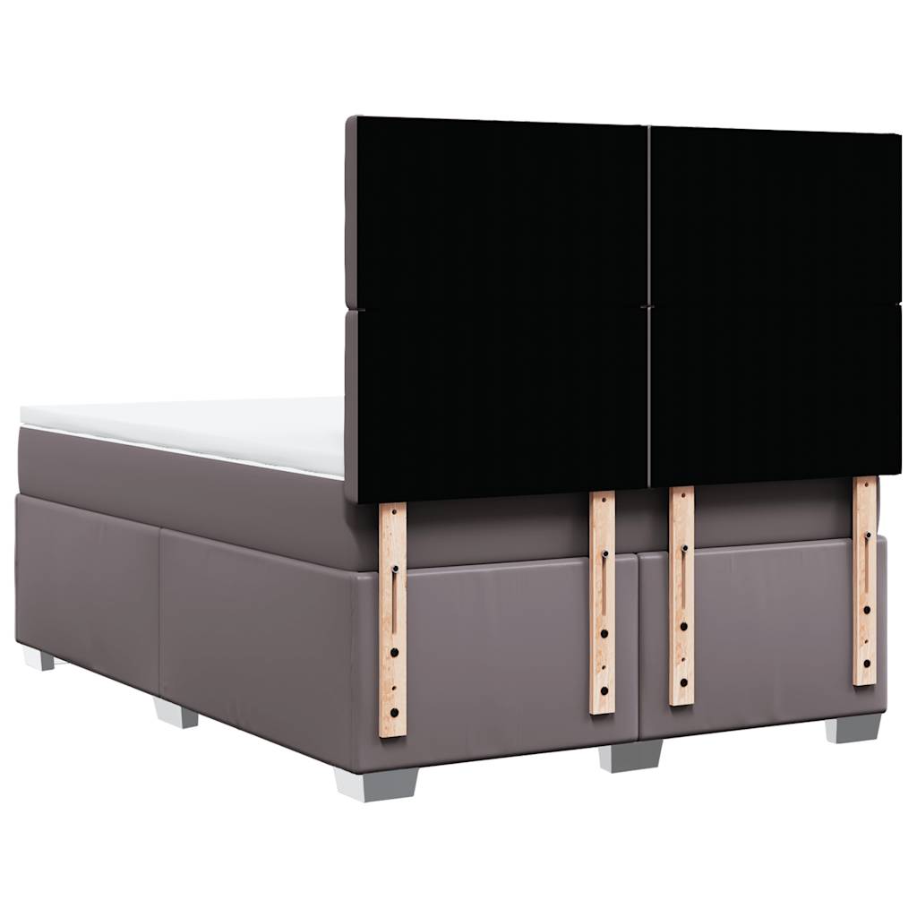 Giroletto a Molle con Materasso Grigio 140x190 cm in Similpelle