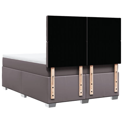 Giroletto a Molle con Materasso Grigio 140x190 cm in Similpelle