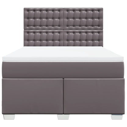 Giroletto a Molle con Materasso Grigio 140x190 cm in Similpelle