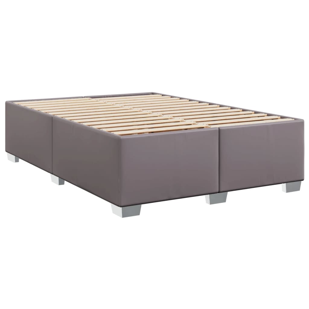 Giroletto a Molle con Materasso Grigio 140x190 cm in Similpelle