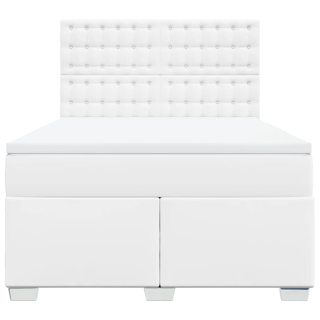 Giroletto a Molle con Materasso Bianco 140x200 cm in Similpelle - homemem39