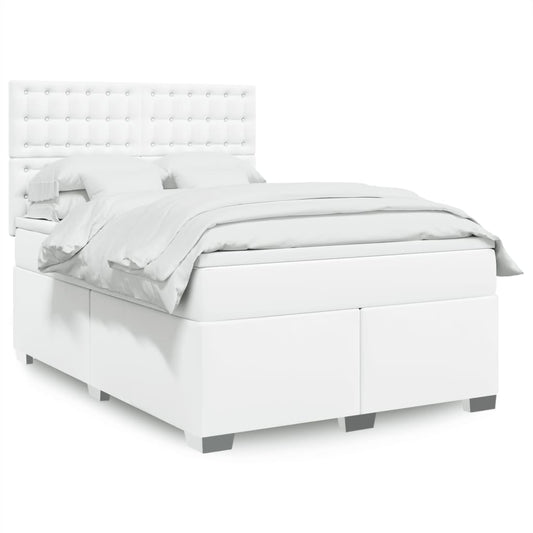 Giroletto a Molle con Materasso Bianco 140x200 cm in Similpelle