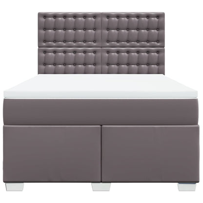 Giroletto a Molle con Materasso Grigio 140x200 cm in Similpelle
