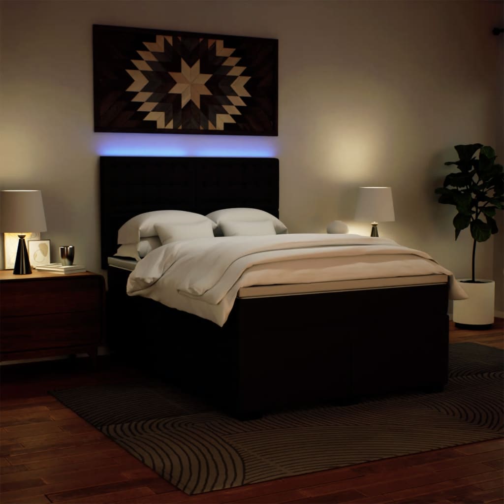 Giroletto a Molle con Materasso Nero 160x200 cm in Similpelle - homemem39