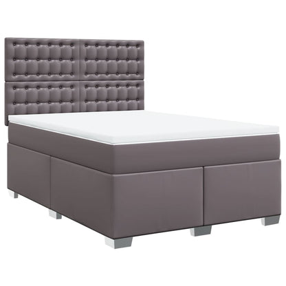 Giroletto a Molle con Materasso Grigio 160x200 cm in Similpelle