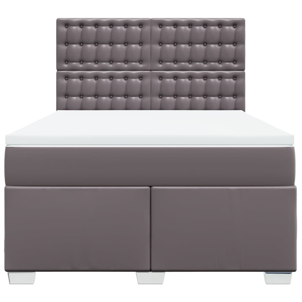 Giroletto a Molle con Materasso Grigio 160x200 cm in Similpelle