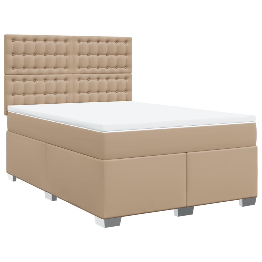 Giroletto a Molle con Materasso Cappuccino 160x200cm Similpelle | homemem39