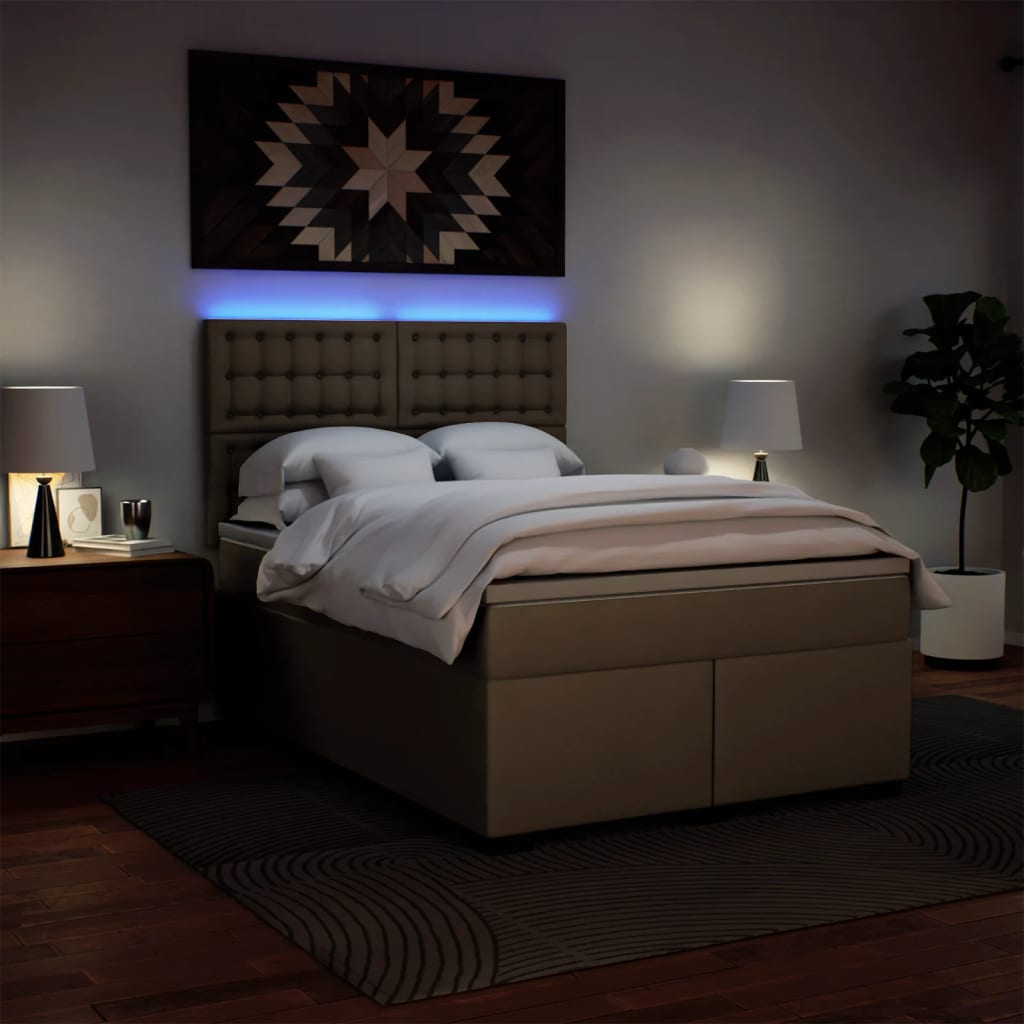 Giroletto a Molle con Materasso Cappuccino 160x200cm Similpelle | homemem39