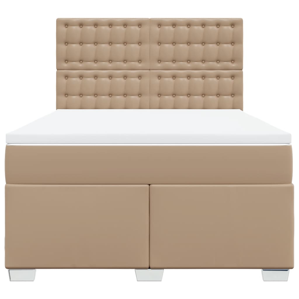 Giroletto a Molle con Materasso Cappuccino 160x200cm Similpelle | homemem39