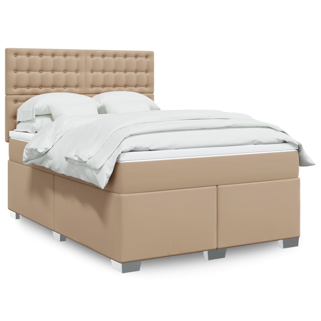 Giroletto a Molle con Materasso Cappuccino 160x200cm Similpelle | homemem39